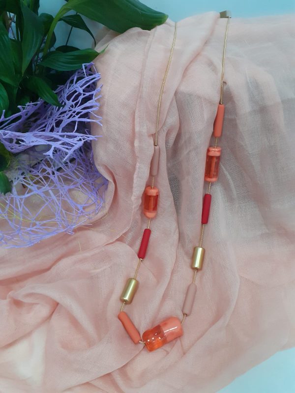 collar cristal coral