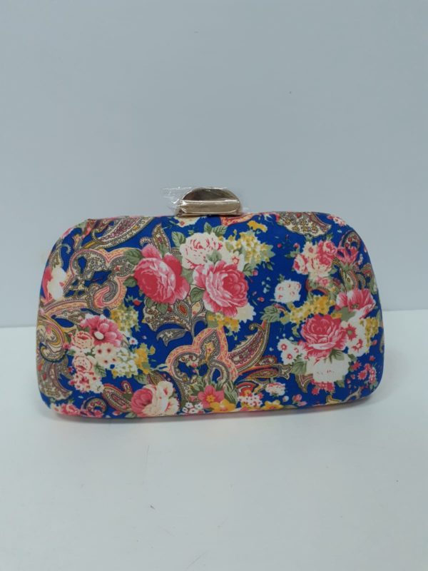 Bolso de fiesta azul de flores