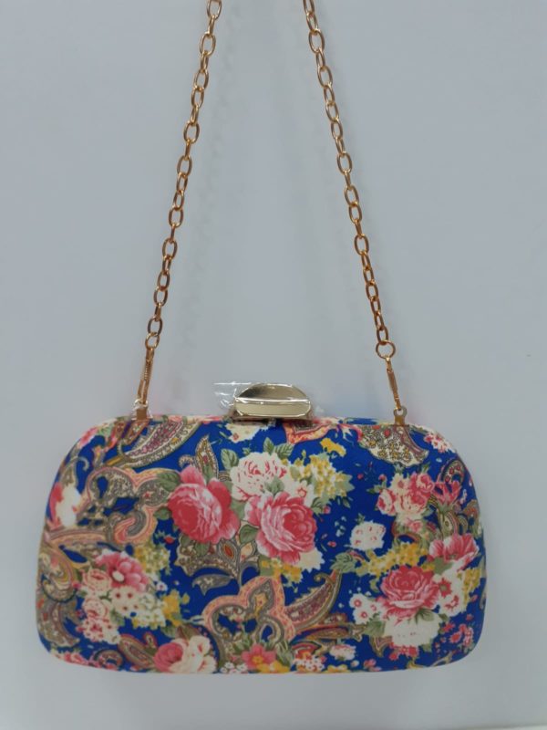 Bolso de fiesta azul de flores - Imagen 2