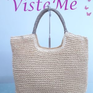 Bolso rafia cordón