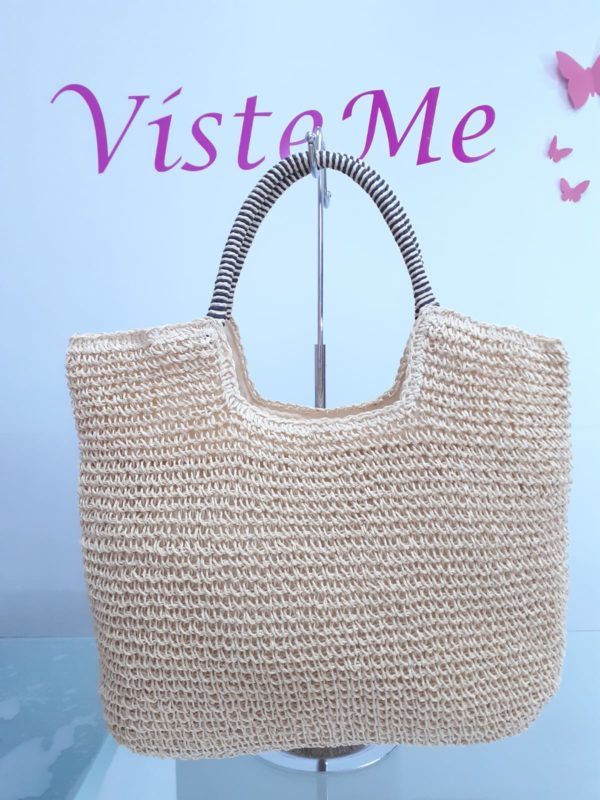 Bolso rafia cordón
