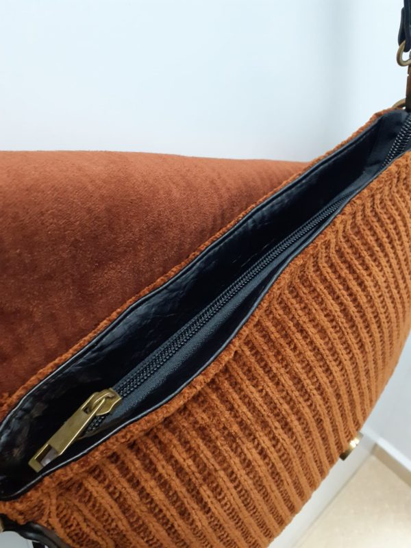Bolso bandolera pana marrón - Imagen 3