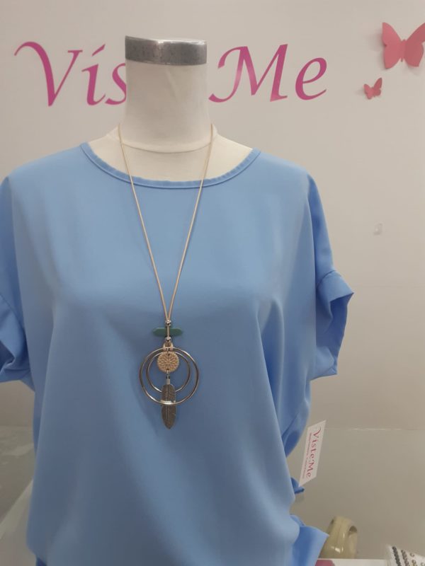 Blusa collar celeste - Imagen 2