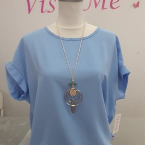 Blusa collar celeste