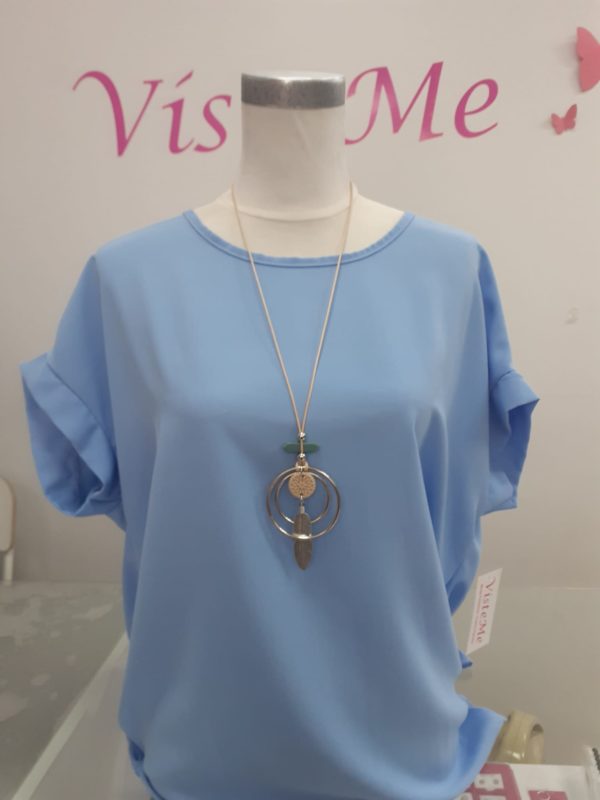 Blusa collar celeste