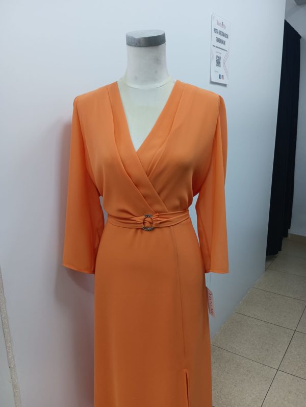 Vestido gasa naranja - Imagen 3