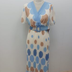 Vestido plisado lunares