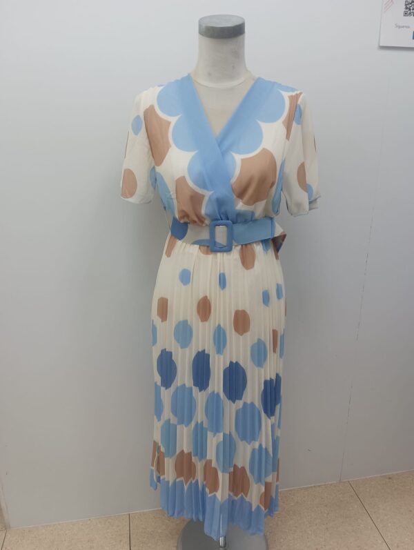 Vestido plisado lunares