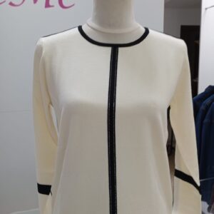 Jersey blanco con raya negra