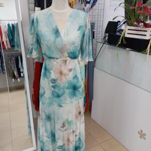 Vestido plisado flores