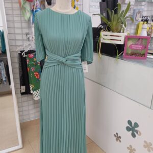 Vestido plisado verde