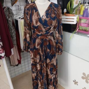 Vestido plisado estampado