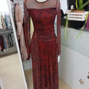 Vestido tul burdeos